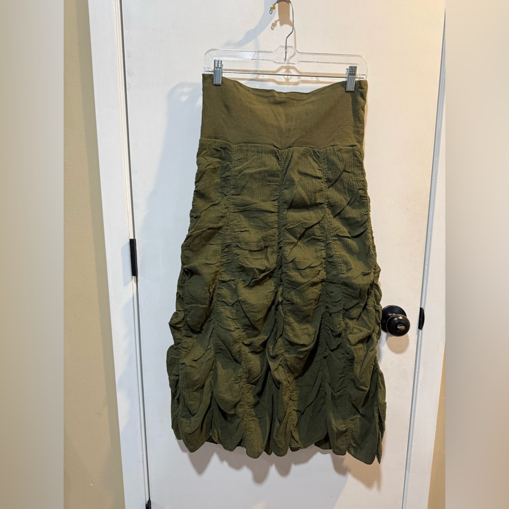Solitaire Olive A-Line Skirt-#1382